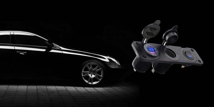 Gniazdo Zapalniczki 12V/24V Woltomierz Samochodowy PANEL Auto USB-C 22,5W