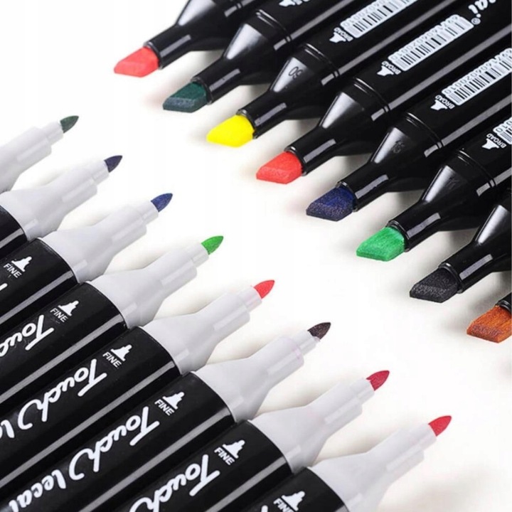 MARKERY ALKOHOLOWE DWUSTRONNE FLAMASTRY MAZAKI PISAKI 262 KOLORY DLA DZIECI