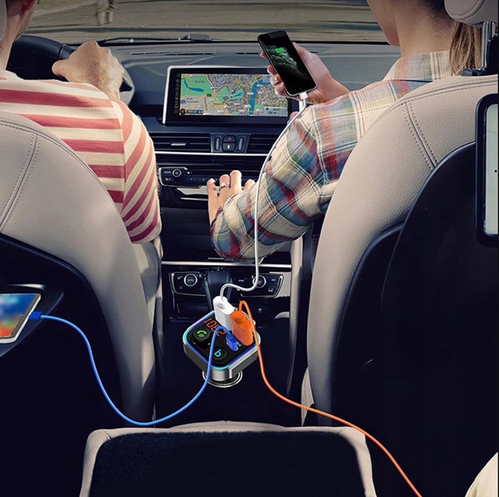 TRANSMITER FM BLUETOOTH SZYBKA ŁADOWARKA QC USB PD