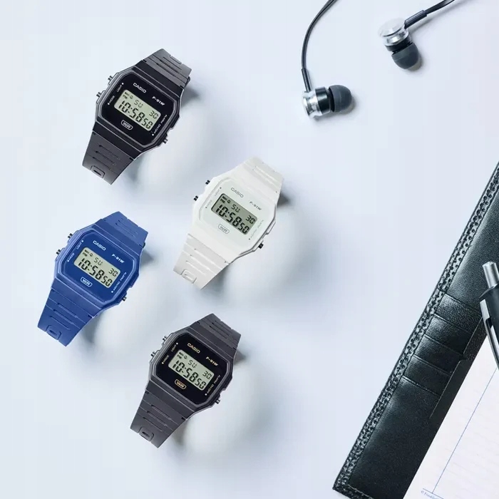 ZEGAREK MĘSKI CASIO F-91WB-7A klasyka retro elektroniczny biały