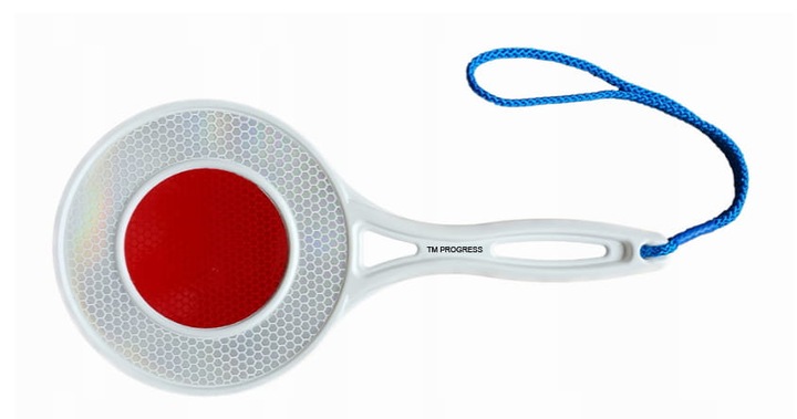 LIZAK POLICYJNY do DO KIEROWANIA RUCHEM służb drogowych tarcza odblaskowa