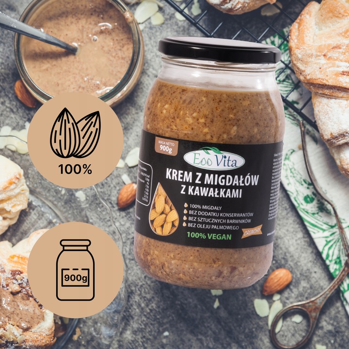 Pasta masło z migdałów migdałowe CRUNCH 900g