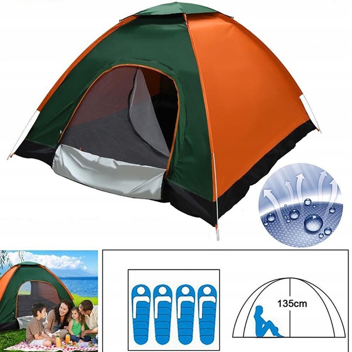 Automatyczny Namiot Rozkładany dla 3-4 Osób 2X2M