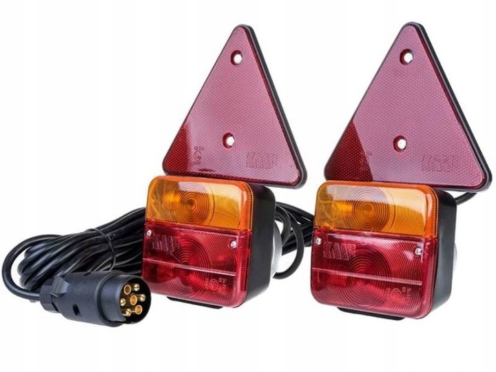 ZESTAW LAMPY przyczepy KOMPLET MAGNES 7,5 METRA