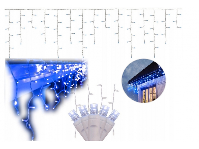 Lampki choinkowe Sople 500 LED NIEBIESKIE +FLASH ISKRA sople 500 lampek