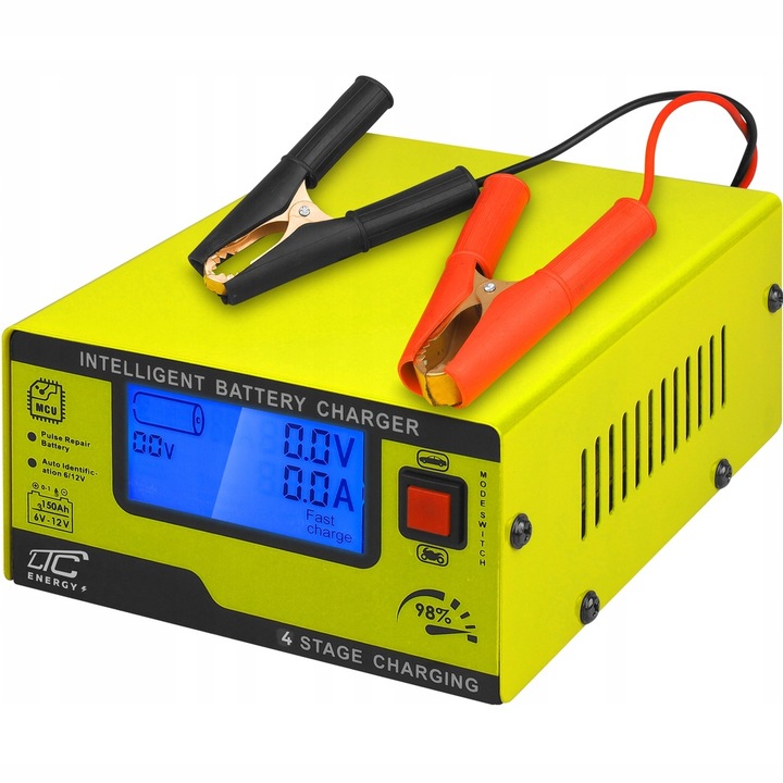 SZYBKI PROSTOWNIK ŁADOWARKA 6V/12V 15A AKUMULATORÓW SAMOCHODOWYCH, ŻELOWYCH