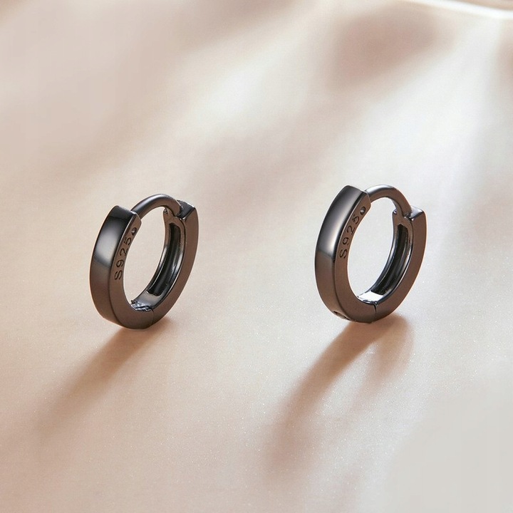 Fraise kolczyki kółeczka srebro S925 czarne