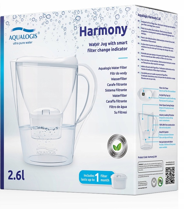 DZBANEK FILTRUJĄCY AQUALOGIS Biały + 12 filtrów PURE+