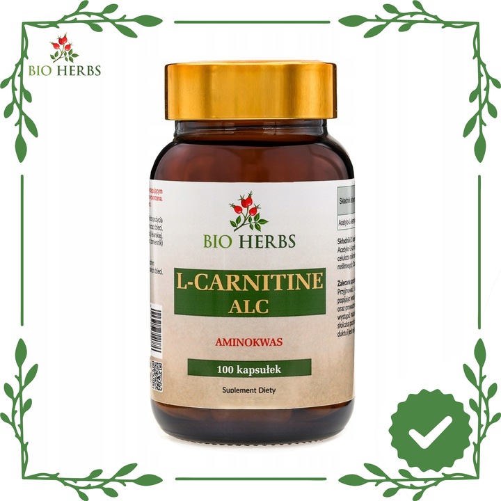 L-carnitine alc acetylo l karnityna energia metabolizm aminokwas 100 kaps.