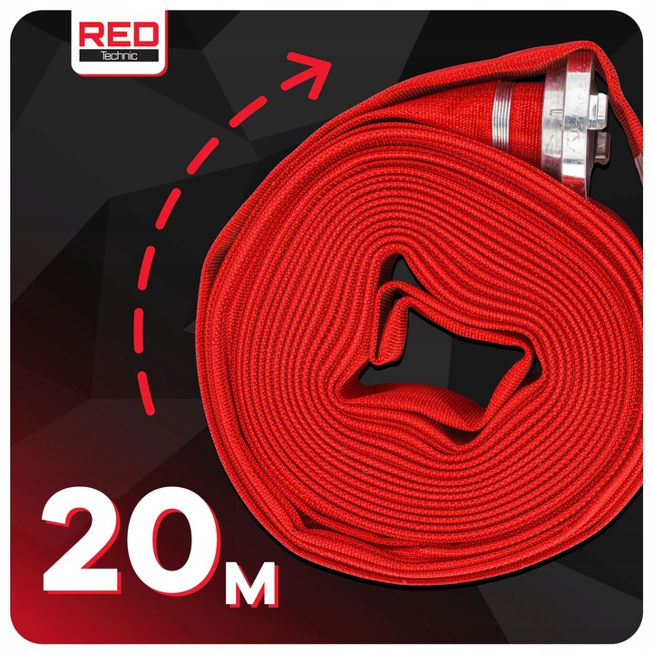 WĄŻ STRAŻACKI PARCIANY DO WODY SZAMBA SZYBKOZŁĄCZKA 2" 20 M 8 BAR