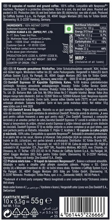 Kapsułki Nespresso Davidoff Zestaw Espresso 3x10