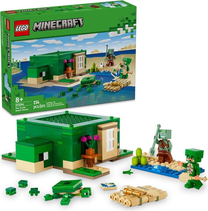 KLOCKI LEGO | MINECRAFT 21254 DOMEK NA PLAŻY ŻÓŁWI FIGURKI ZABAWKI + TORBA