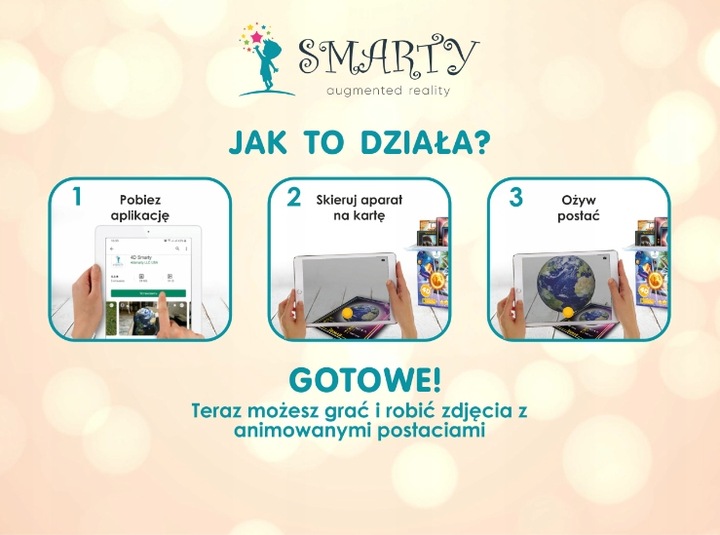 Smarty Interaktywne karty 4D Planety Roboty Dinozaury