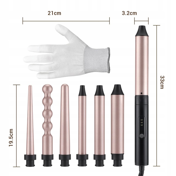 LOKÓWKA DO WŁOSÓW WIELOFUNKCYJNA 6 WYMIENNYCH GŁOWIC FALOWNICA FALE LOKI