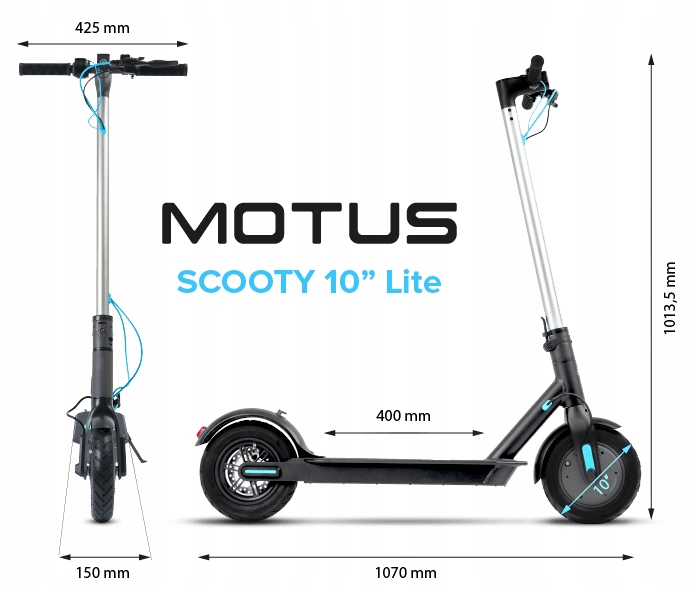 Hulajnoga Elektryczna Motus Scooty 10 Lite 2022 350W Lekka 3 biegi