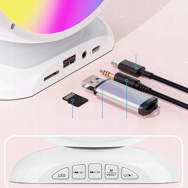 Bezprzewodowy Zestaw do Karaoke Głośnik Bluetooth + 2 Mikrofony dla Dzieci