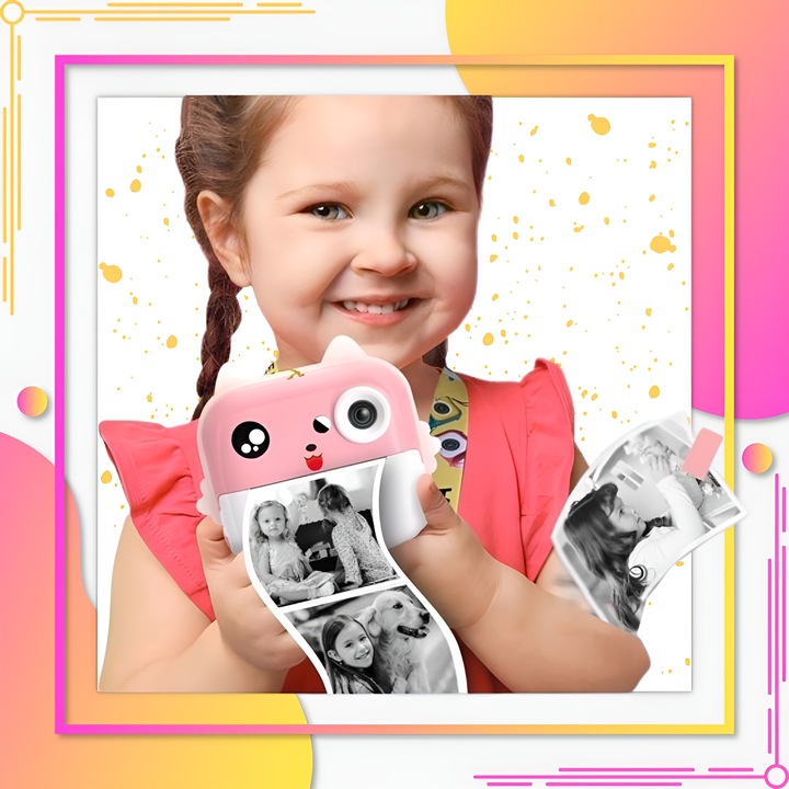 APARAT NATYCHMIASTOWY DLA DZIECI DRUKUŚ DRUKARKA Z KARTA 32GB + 3 ROLKI