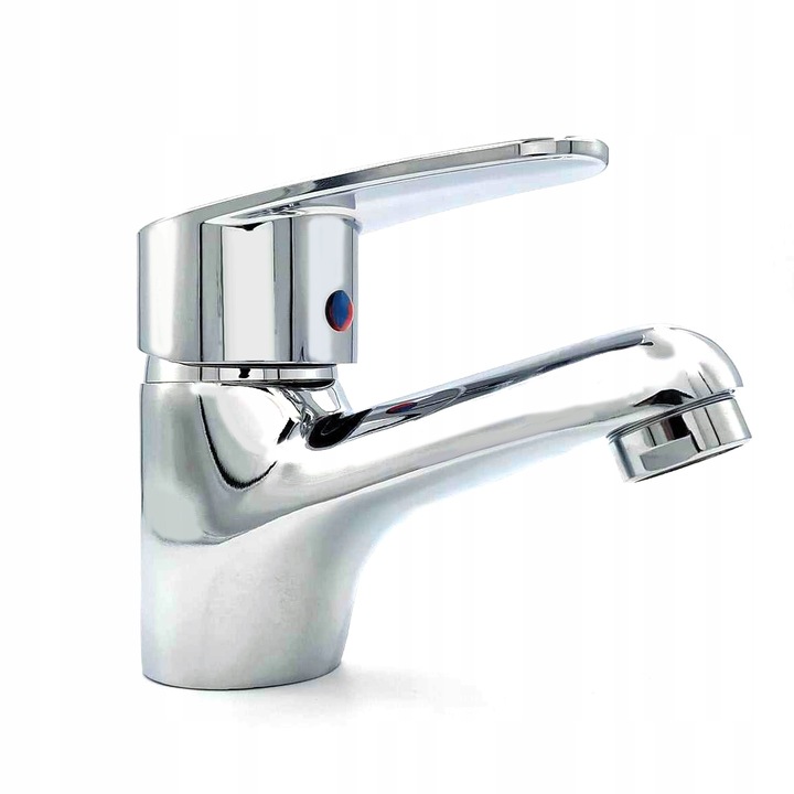 Bateria stojąca umywalkowa kran do umywalki zlewu chromowa niska nablatowa