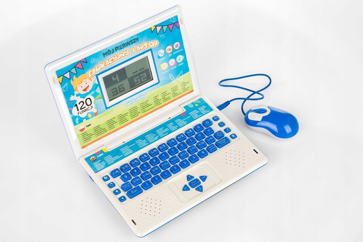 KINDERPLAY LAPTOP DLA DZIECI EDUKACYJNY DO NAUKI LITEREK LICZENIA 120 OPCJI