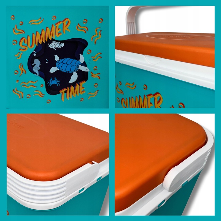 Przenośna LODÓWKA TURYSTYCZNA 24L na Wkłady Mrożące, SOLIDNY uchwyt