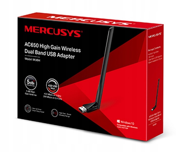 Karta sieciowa WIFI USB TP-LINK Adapter AC650 + ANTENA 5GHz Zewnetrzna DUAL