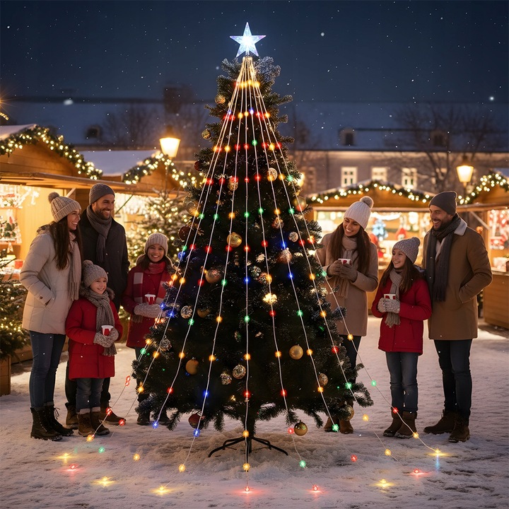 DEKORACJE BOŻONARODZENIOWE, LAMPKI BOŻONARODZENIOWE, 9 PASM, Z 198 LED