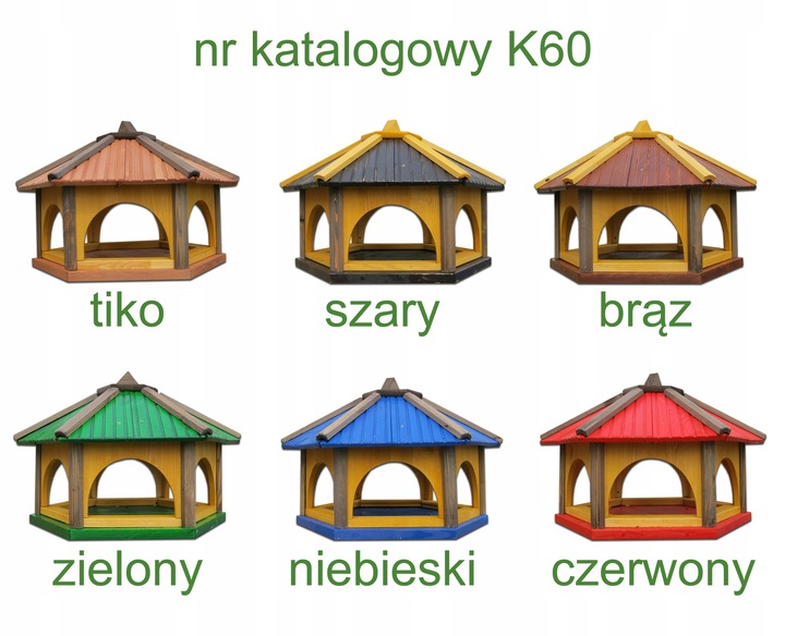 Duży karmnik dla ptaków z drewna do ogrodu K60 XXL
