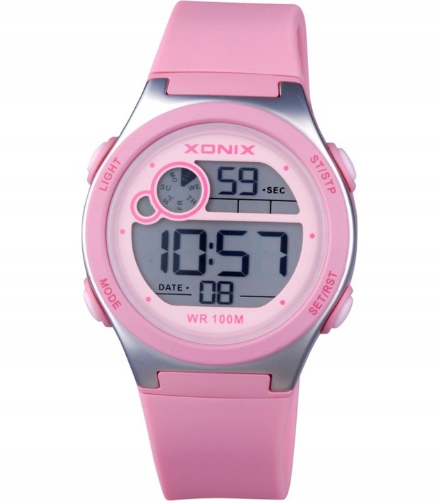 KOMUNIA Dziewczynki ZEGAREK XONIX ELEKTRONICZNY Wodoszczelny Na Prezent