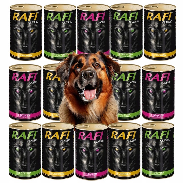 DOLINA NOTECI RAFI CLASSIC mokra karma PUSZKI DLA PSA mix smaków 14x1240G