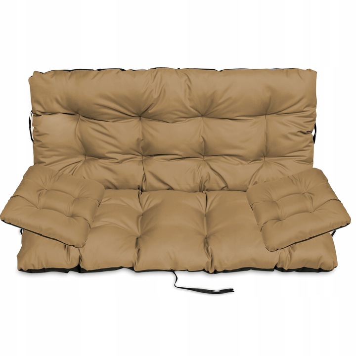 Beżowa poduszka na ławkę ogrodową 180x60x50 45/45