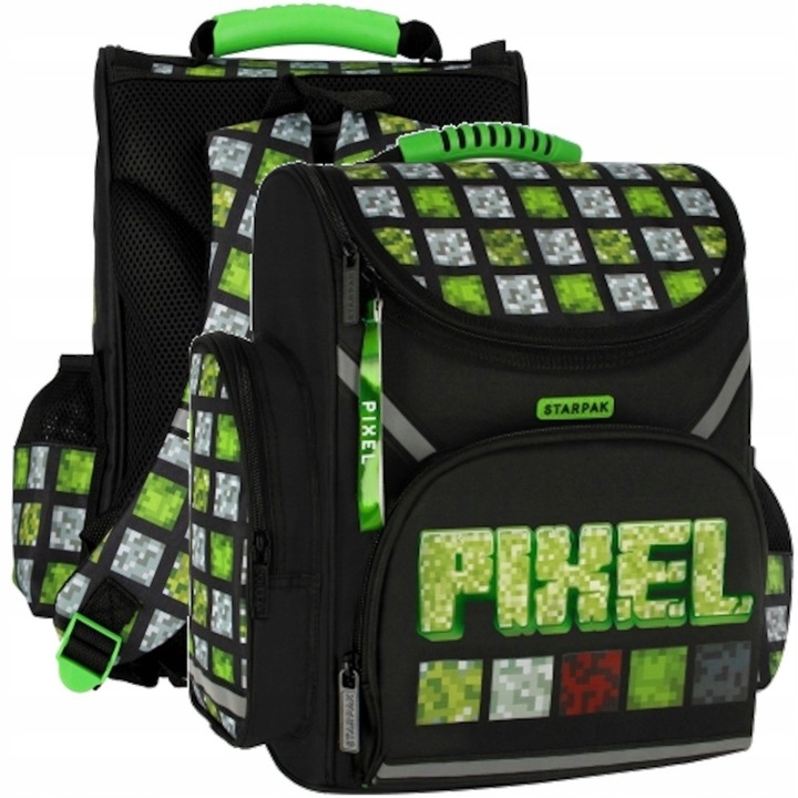 TORNISTER JEDNOKOMOROWY Pixel STARPAK zielony