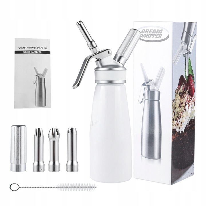 SYFON DO BITEJ ŚMIETANY 500 ML DOZOWNIK DO ŚMIETANY PISTOLET DO ŚMIETANY