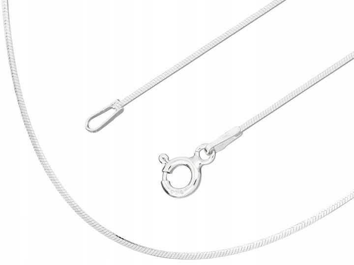 Krótki Cienki Srebrny Łańcuszek Damski Linka Żmijka Ośmiokątna 0,9mm 42cm