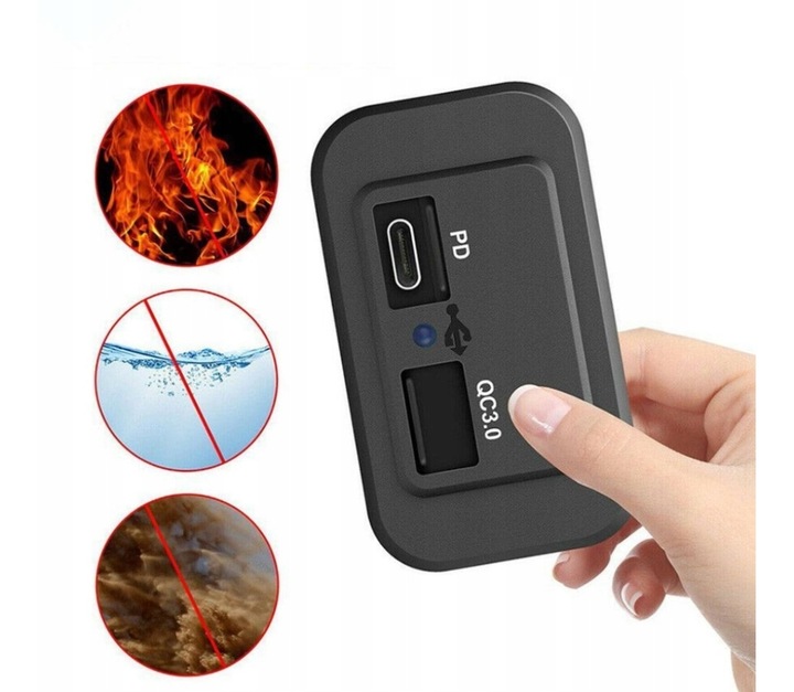 Ładowarka samochodowa do zabudowy 12V USB QC3.0; USB-C PD 3.0