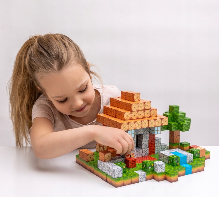 Magnetyczne klocki kostki budowlane modułowe konstrukcyjne 3d 312 elementów