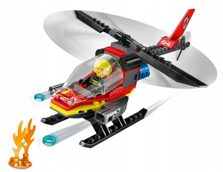 LEGO City Straż Pożarna 60411 Strażacki Helikopter Ratunkowy Armatki Wodne