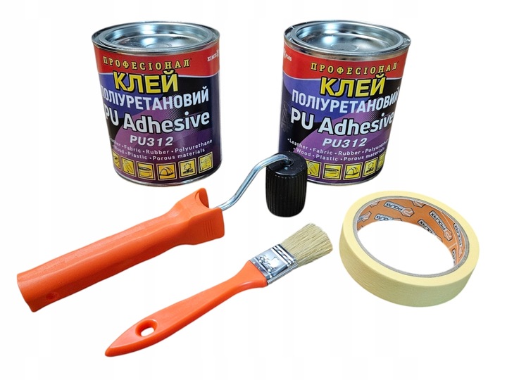 Klej Professional do PONTONU PVC PU312 600 g x 2 puszki +wałek+pędzel+taśma