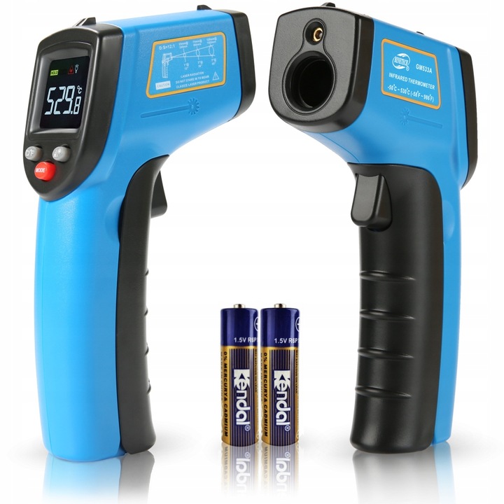 PIROMETR TERMOMETR LASEROWY BEZDOTYKOWY NA PODCZERWIEŃ EMISYJNOŚĆ -50+530°C