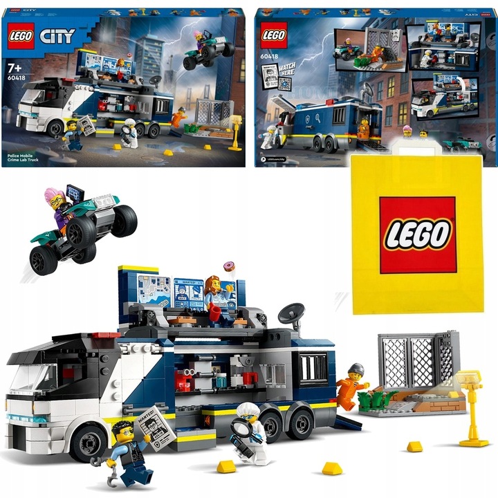 LEGO City Policyjna ciężarówka z laboratorium kryminalnym 60418