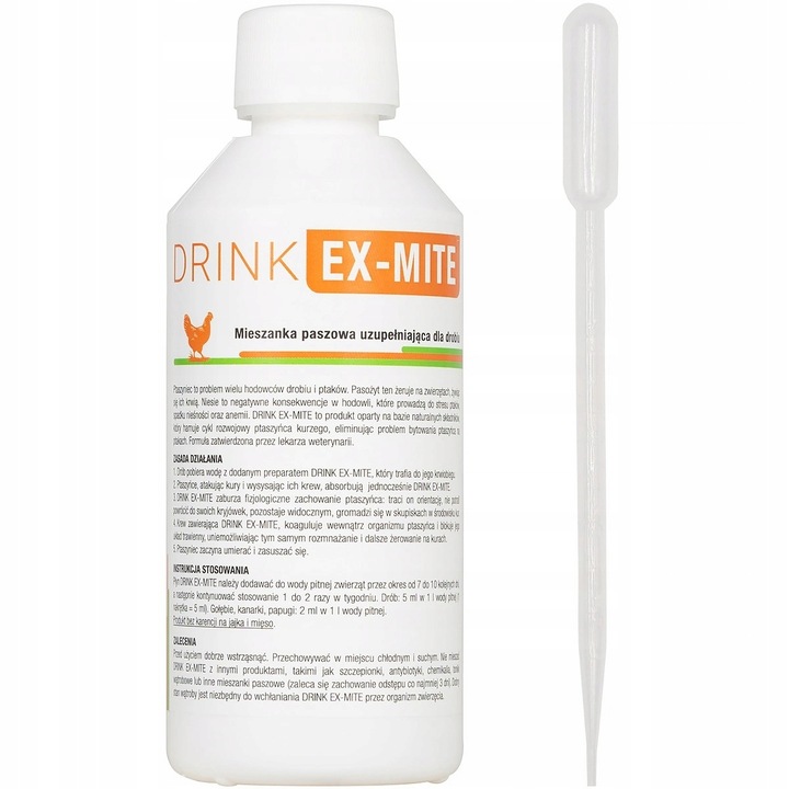 Drink Ex-Mite na ptaszyńca do picia dla ptaków 250 ml + pipeta