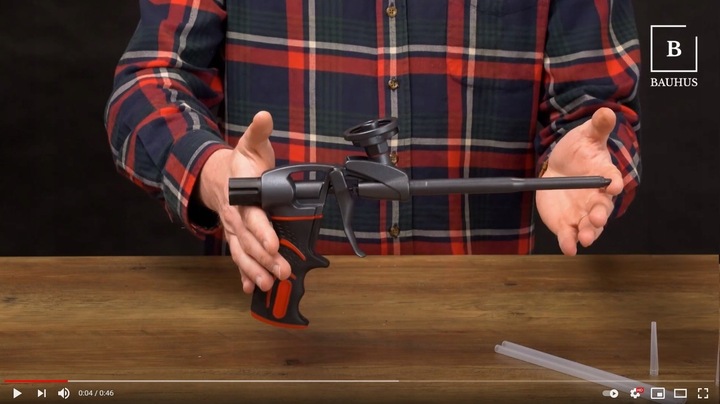 Pistolet teflonowy do pianki piany kleju + czyścik Bauhus PRO