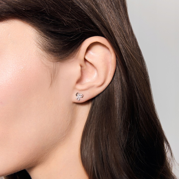 Kolczyki srebrne z cyrkoniami - Mini YES