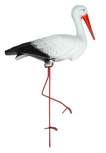 BOCIAN FIGURKA OGRODOWA PTAK WBIJANY STOJĄCY DEKORACJA ZEWNĘTRZNA DO OGRODU