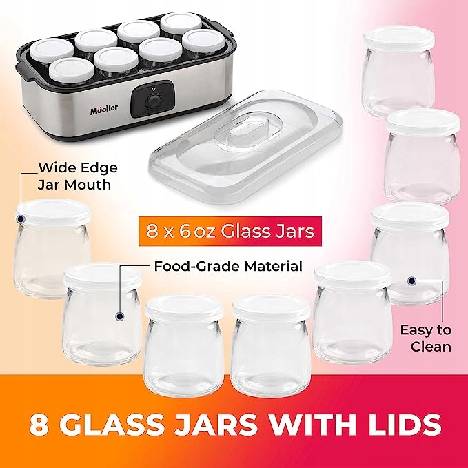 Jogurtownica ZRÓB SOBIE JOGURT DOMOWY x 8 słoiczków bądź i żyj FIT zdrowo