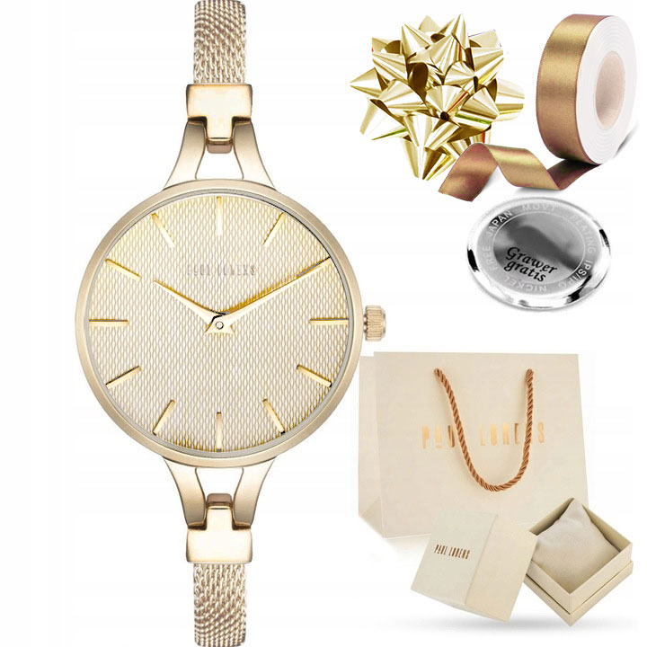 Zegarek damski Paul Lorens SEKATA elegancki z delikatną bransoletką +GRAWER