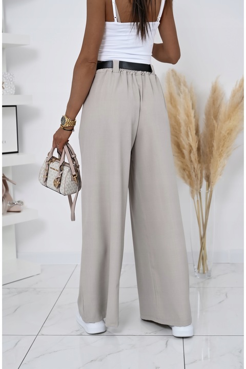 MODNE SPODNIE Z SZEROKĄ NOGAWKĄ I PASKIEM MICHELL! WZ.1