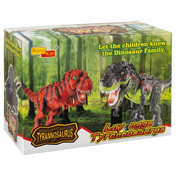 DINOZAUR T-REX INTERAKTYWNY ZIELONY FIGURKA RYCZĄCY CHODZĄCY ZNOSI JAJKA XL