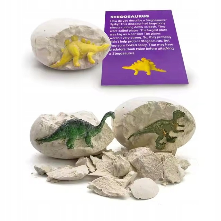 ZESTAW KOPALNIA DINOZAURÓW WYKOPALISKA ARCHEOLOG 12 DUŻYCH JAJ + KARTY