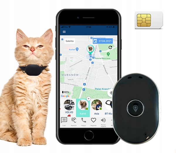 CALMEAN Pet Tracker Mini + obroża S/M GPS dla Psa