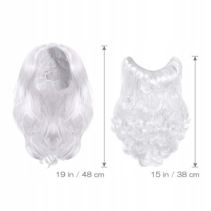 PERUKA I BRODA ZESTAWU ŚWIĘTEGO MIKOŁAJA STRÓJ ŚWIĘTY MIKOŁAJ BOŻ